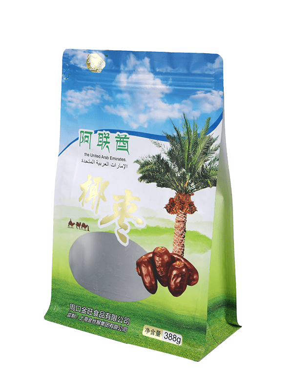 Vrecko s plochým dnom s predným okienkom na balenie sušených potravín